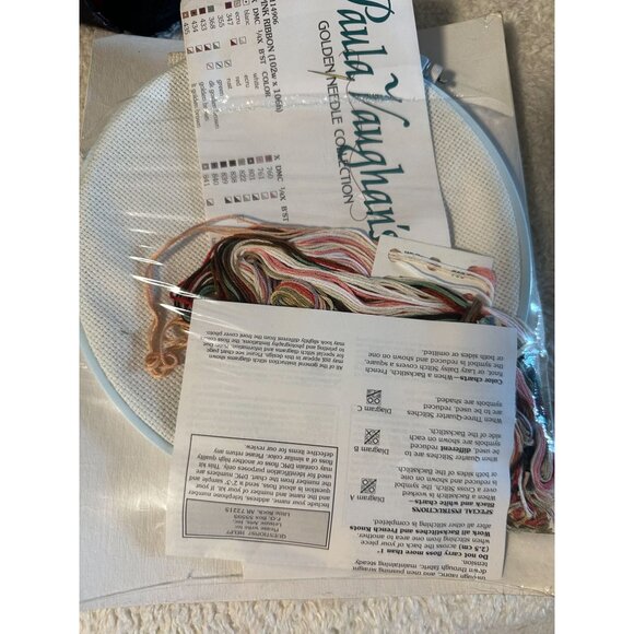 Designs For The Needle Paula Vaughan Cross Stitch Kit Pink Ribbon Rose - Picture 3 of 3